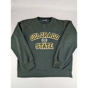 Vintage Colorado State Sweatshirt Mens M Green 1990s Gear Big Cotton Medium